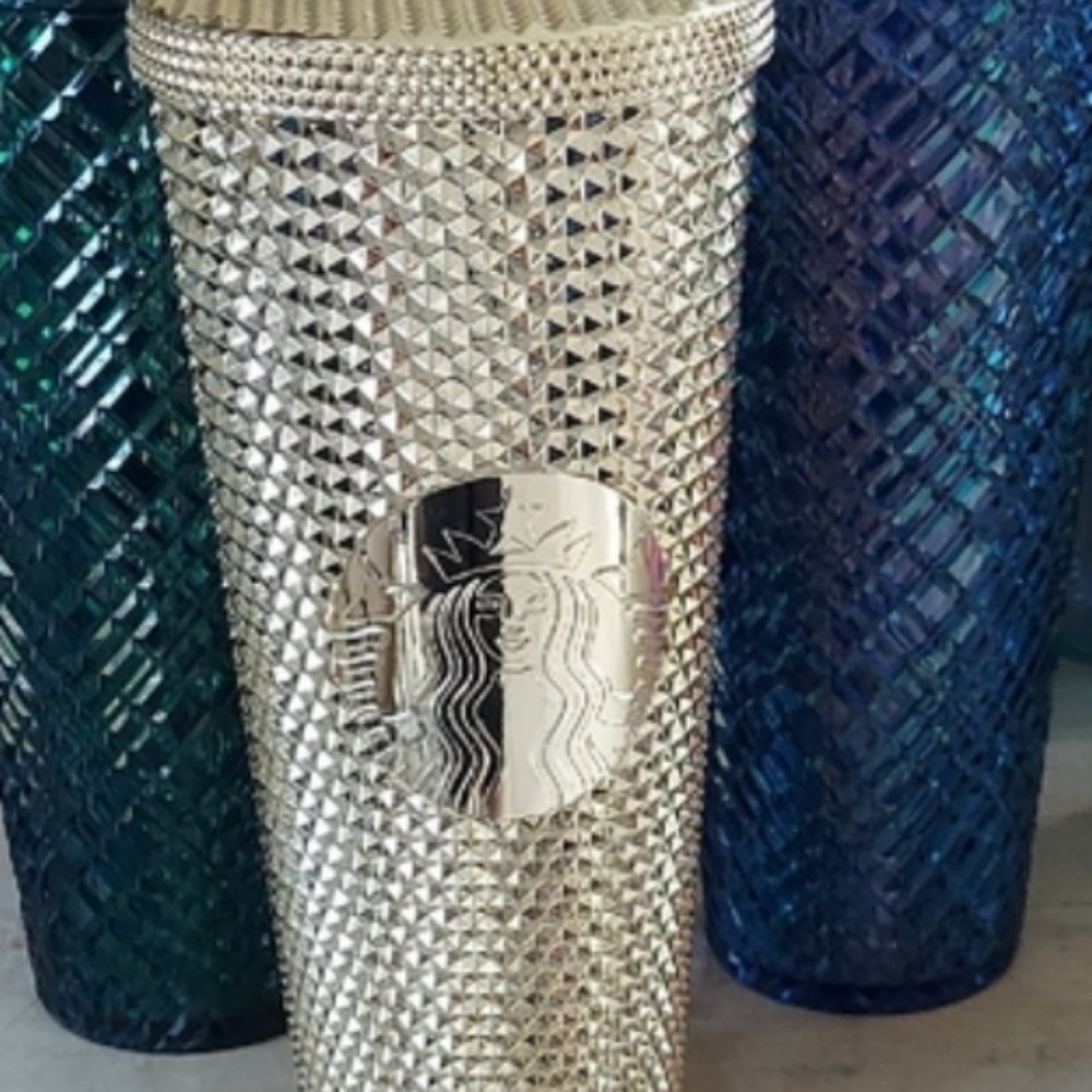 Starbucks 24oz Cold Cup Collectible, Gold Studded Sparkle‎ Holiday Edition, 2022